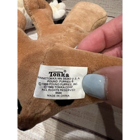 VINTAGE Pound PUPPYS Plush 1986 Tonka Stuffed Animal 8" Lot Of 2 - Picture 4 of 5